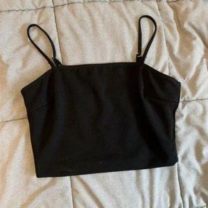 Black crop tank top